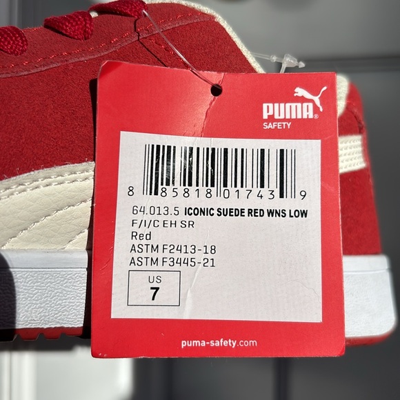 NWT Puma Safety Work Shoes - Iconic Suede Red Womens Low - Picture 14 of 16
